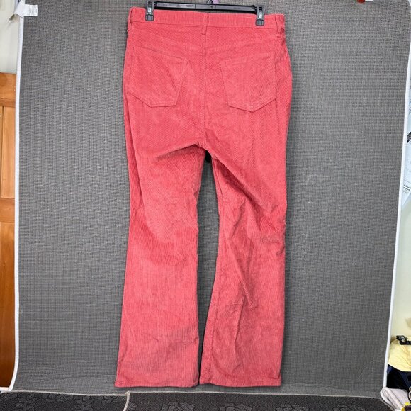 Old Navy Women’s Pants sz 18 Higher Rise Flare Corduroy Spice Girl Orange/Pink - Picture 2 of 11